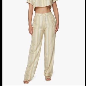 NWT! Danielle Bernstein: Jade Stripe Trousers